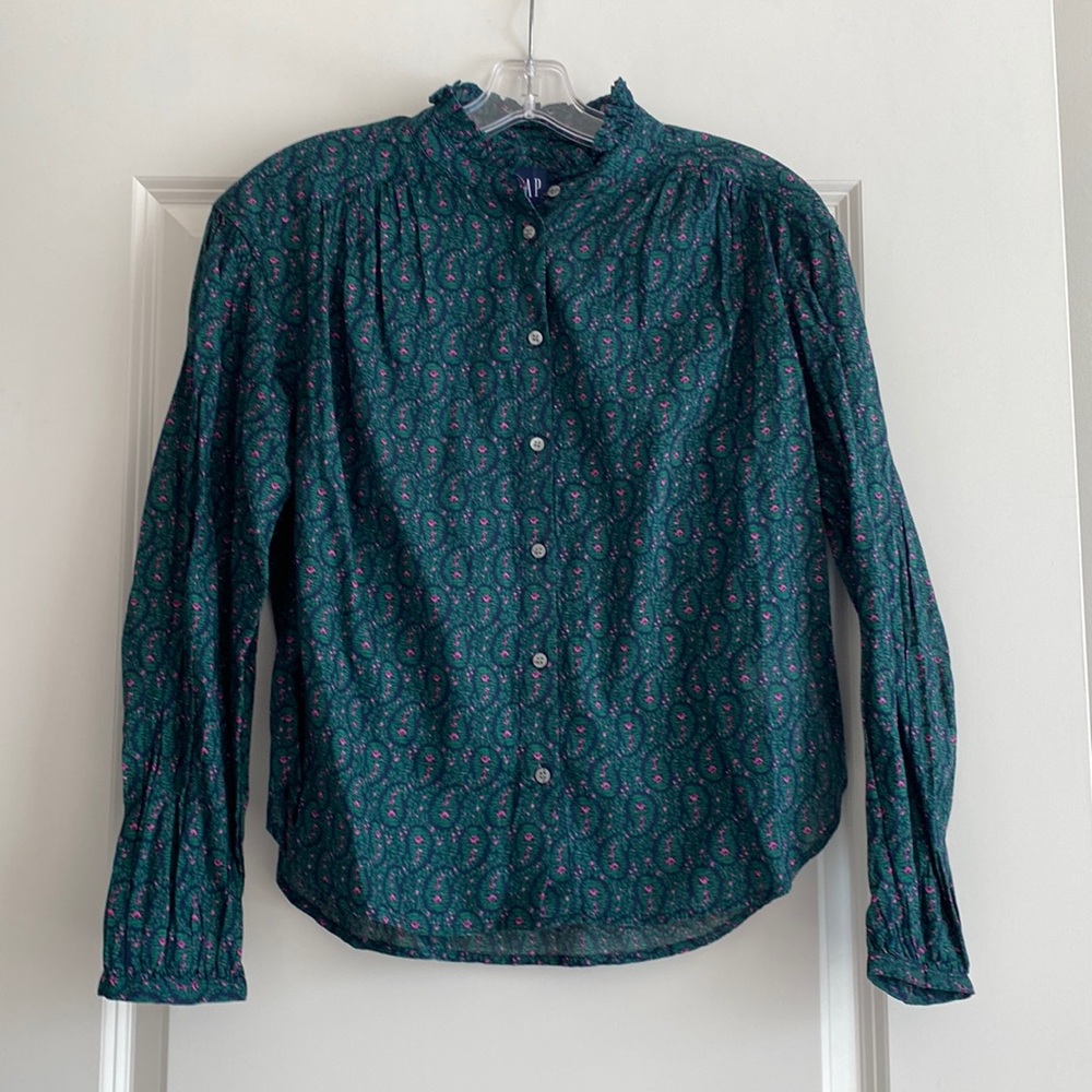 GAP Ruffle Collar Button Down Shirt - NEW